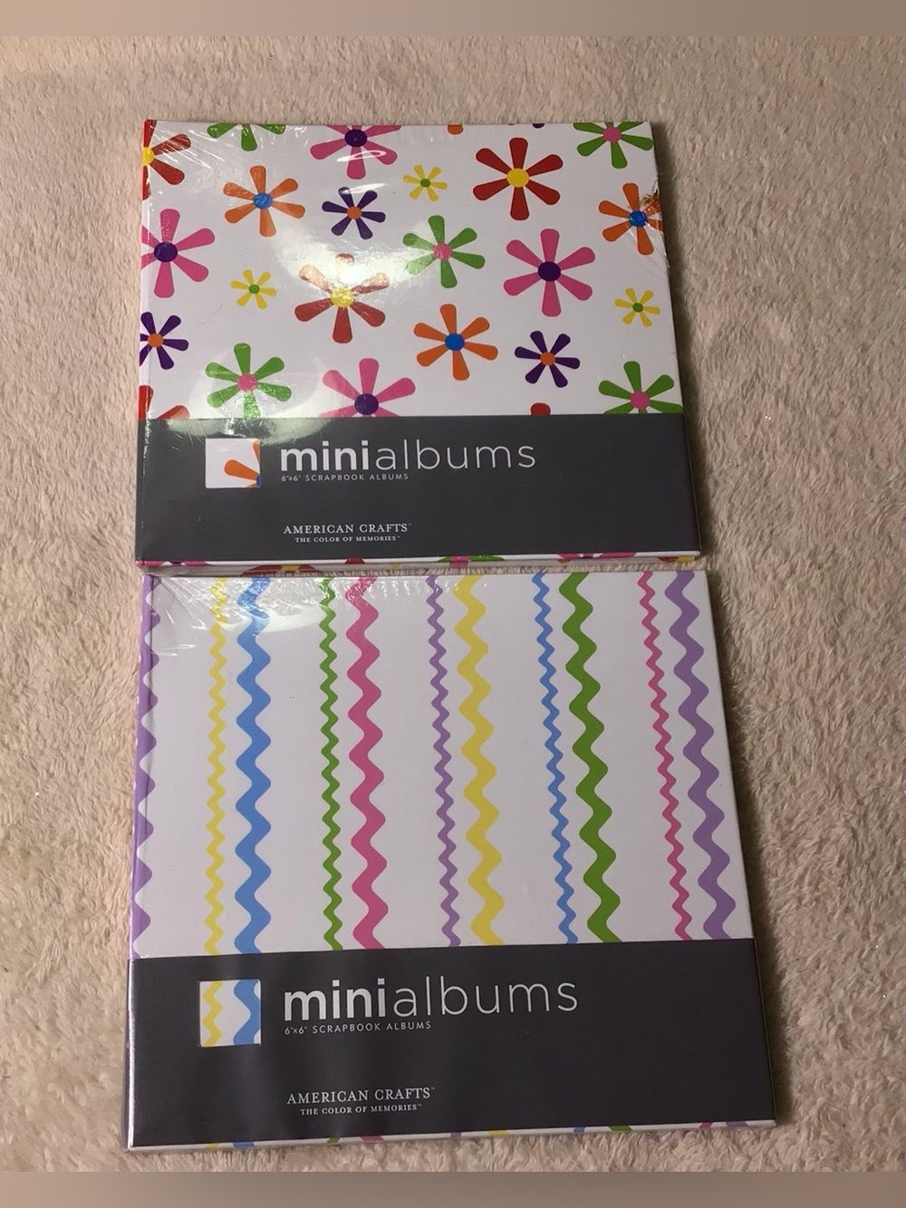 American Crafts Mini Albums - Bright Floral & Zigzag Set (Multicolor)